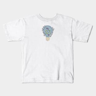 Flower embroidered lamp shade Kids T-Shirt